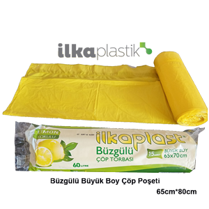 İLKA 280gr Büzgülü Büyük Boy Çöp Poşeti 65*70