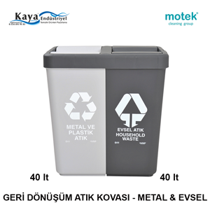 MOTEK Geri Dönüşüm Metal Plastik Evsel Atık 2 li