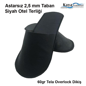 OTEL TERLĞİ 2,5 mm Taban Overlock Baskısız Siyah