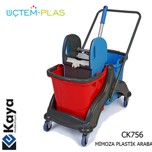 CK756 MİMOZA PLASTİK ÇİFT KOVALI TEMİZLİK SETİ