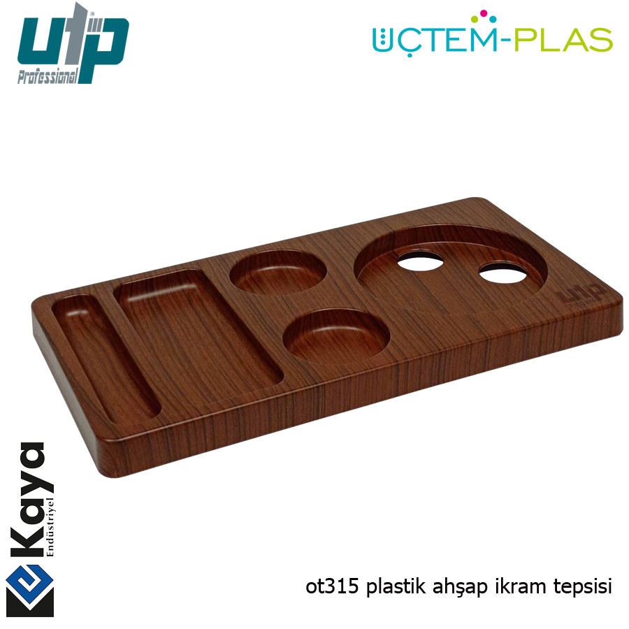 UTP Otel Tipi İkram Tepsisi OT315 AHŞAP DESENLİ PLASTİK
