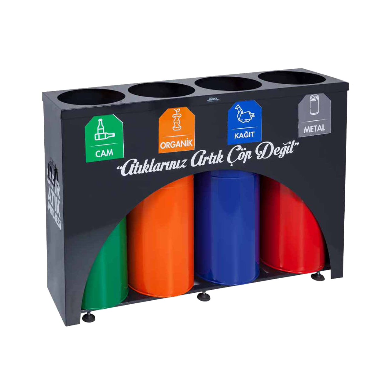 1847 Metal Boyalı Kafes Sıfır Atık Kumbarası 4 lü