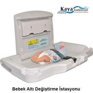 Bebek Altı Değiştirme ve Bebek Bakım Ünitesi, İstasyonu. Yatay.